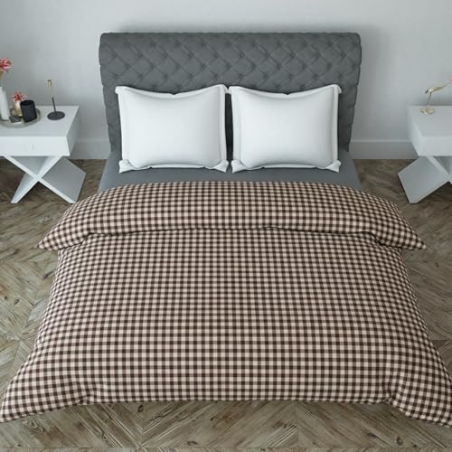 BELVOSTUM 280 TC Luxurious Glace Cotton Duvet Cover/Comforter Cover/AC Quilt Cover King Size/Dohar/90 X100 Inches - (Brown) - Image 2