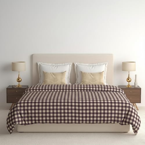 BELVOSTUM 280 TC Luxurious Glace Cotton Duvet Cover/Comforter Cover/AC Quilt Cover King Size/Dohar/90 X100 Inches - (Brown) - Image 5