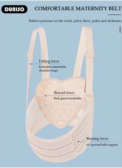 DUNISO Maternity Belt, Belly Band with Adjustable Breathable Circumference and Shoulder Girdle, Pregnancy Support Band for Relieve Back and Waist Pelvic Pain, Pregnancy Must Haves for Pregnant Women  - Image 2
