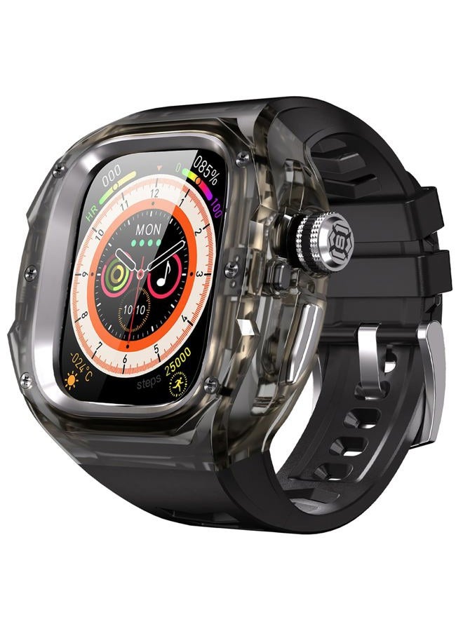 YOGRE for Apple Watch Ultra 2/1 49mm Case, Rugged Case with Band for Apple Watch 49mm One-Click Open Design and Military Grade Shockproof Bumper Cover for Men and Women (Black and Steel) - Image 1