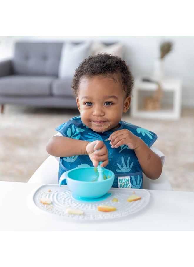 BUMKiNs - Bibs For Girl Or Boy, Superbib Baby And Toddler For 6-24 Months, Essential Must Have For Eating, Feeding, Baby Led Weaning Supplies, Mess Saving, 3-Pk - Image 1