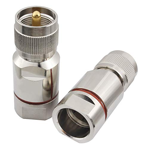 eifagur （Pack of 2） Connector PL-259 UHF Male 1/2" for Corrugated Copper Standard Andrew Heliax RF Cable - Image 2