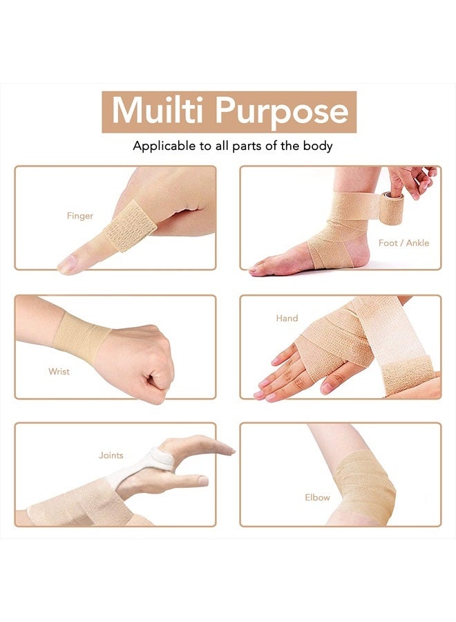 Risen Cohesive Bandage 2” x 5 Yards, 6 Rolls, Self Adherent Wrap Medical Tape, Adhesive Flexible Breathable First Aid Gauze Ideal for Stretch Athletic - Image 5