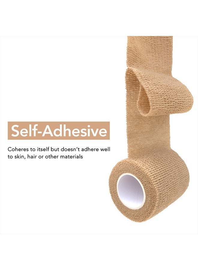 Risen Cohesive Bandage 2” x 5 Yards, 6 Rolls, Self Adherent Wrap Medical Tape, Adhesive Flexible Breathable First Aid Gauze Ideal for Stretch Athletic - Image 2