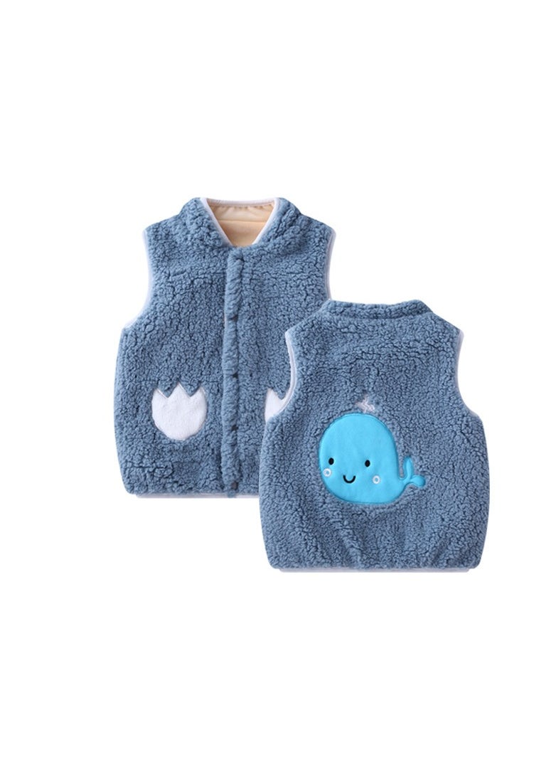 Loquat Autumn And Winter Unhooded Imitation Lamb Plush Vest For Children's Vest 