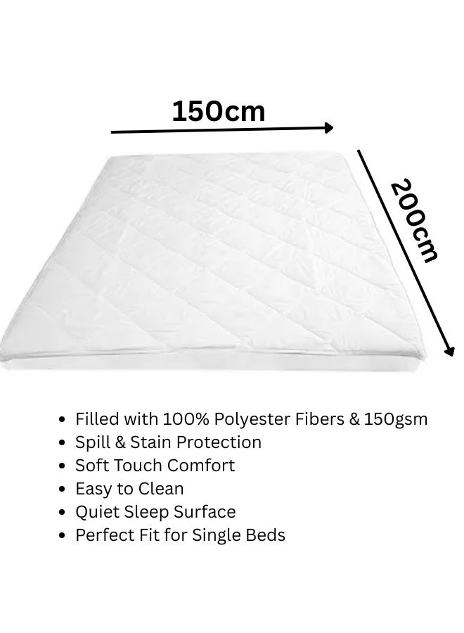 Pearl Coast Hotel Quality Mattress Protector 150 x 200 cm – 150 GSM, 180 Thread Count, Soft & Breathable, Hypoallergenic & Easy Care Pad Cover - Image 4