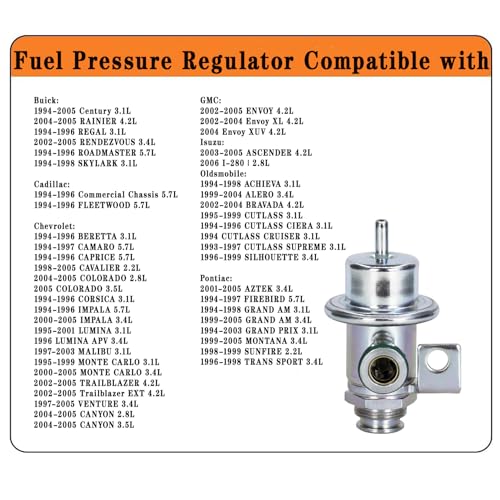 ZIMGLOBAL Fuel Pressure Regulator for GM Vehicles Chevy Buick Cadillac GMC Isuzu Oldsmobile Pontiac 1994-2005 Replaces OEM 17113622 17120440 2173302 17091221 17091947 17113032 FP10300 23022 23091 FP10004 - Image 2