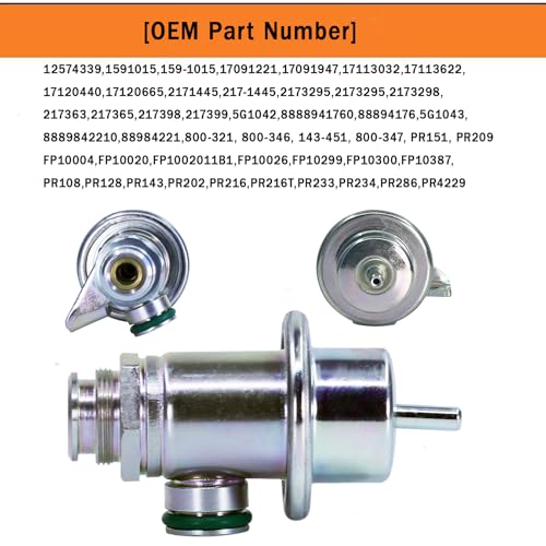 ZIMGLOBAL Fuel Pressure Regulator for GM Vehicles Chevy Buick Cadillac GMC Isuzu Oldsmobile Pontiac 1994-2005 Replaces OEM 17113622 17120440 2173302 17091221 17091947 17113032 FP10300 23022 23091 FP10004 - Image 3