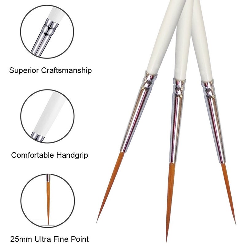 Afantti 15 Pcs Detail Fine Paint Brushes Micro Mini Tiny Artist Paintbrush Set | Ultra Fine Point Tip | for Miniature Acrylic Script Liner Oil Watercolor Nail Art Painting - Image 4