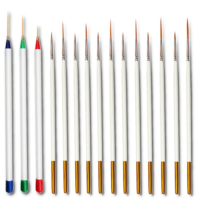Afantti 15 Pcs Detail Fine Paint Brushes Micro Mini Tiny Artist Paintbrush Set | Ultra Fine Point Tip | for Miniature Acrylic Script Liner Oil Watercolor Nail Art Painting - Image 2