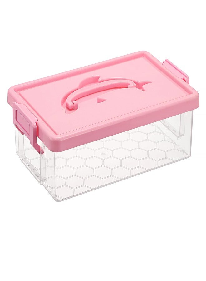 بي تي سكاي صندوق تخزين بلاستيكي شفاف من BTSKY مع غطاء ومقبض على شكل دولفين - Image 1