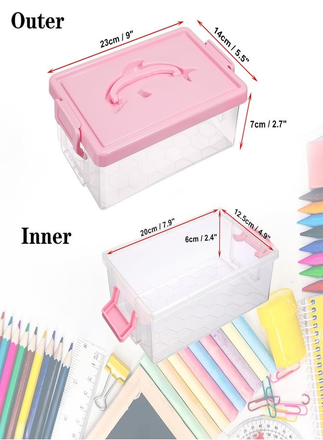 بي تي سكاي صندوق تخزين بلاستيكي شفاف من BTSKY مع غطاء ومقبض على شكل دولفين - Image 3