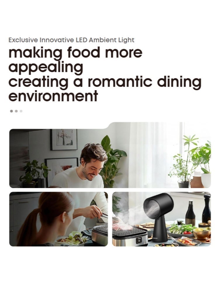 RENON Portable Desktop Range Hood, 24W Compact Smoke Absorber, Multi-Speed Control, Low Noise, Ideal for Tabletop Cooking, Indoor BBQ & Hot Pot - Image 5