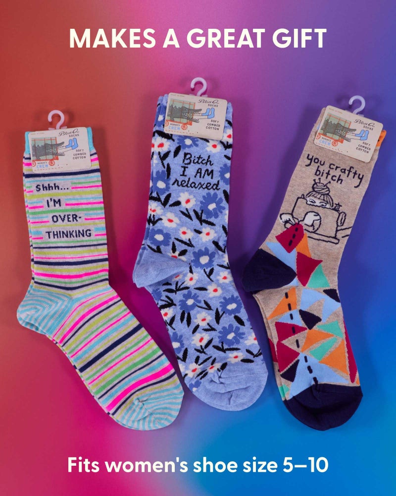 Blue Q Women's Crew Socks, I'm a Girl...What's Your Super Power? (fit shoe size 5-10) - Image 3