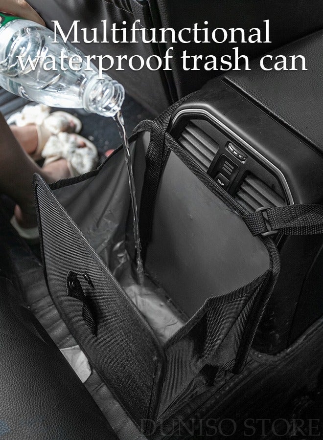 Generic Collapsible Car Back Seat Organizer Hanging Faux Leather Car Storage Bag Compatible with Most Vehicles Interior Accessories Organizer - Image 3