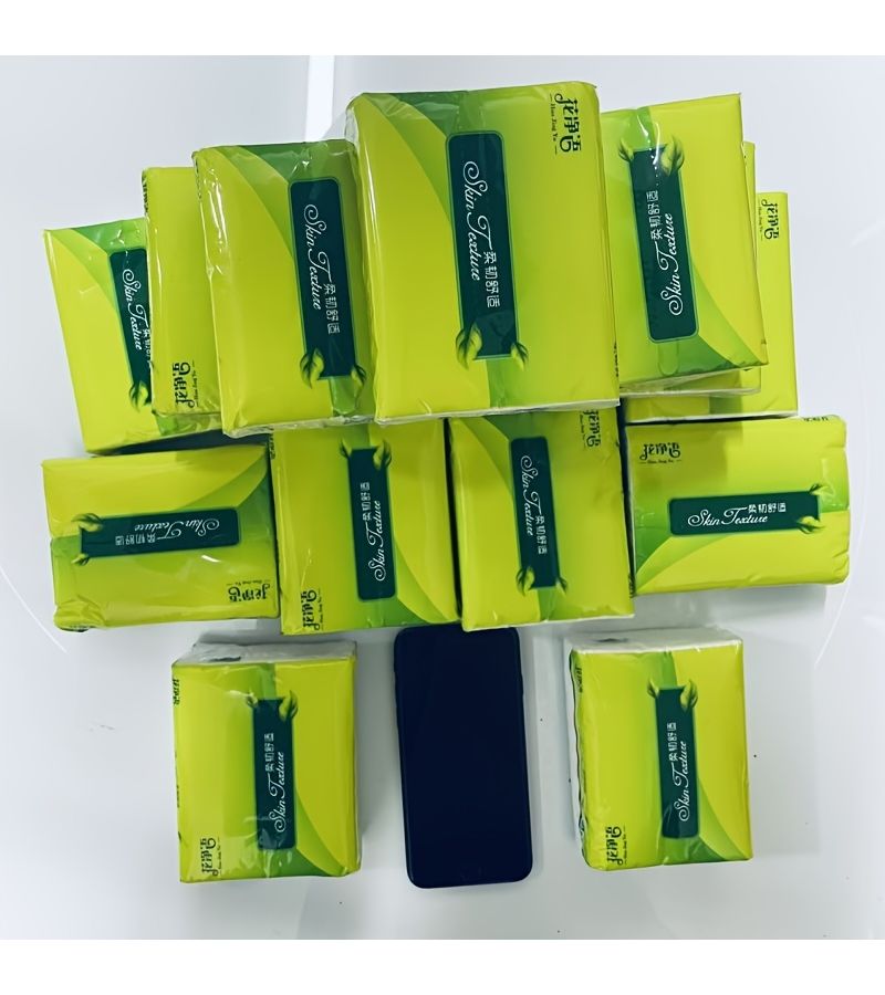 6 Pack Ultra Soft 4 Ply Facial Tissues Green Leaf Design 250 Sheets Per Box Gentle Thick Absorbent For Home Office Hotel Hygiene Essentials - Image 3