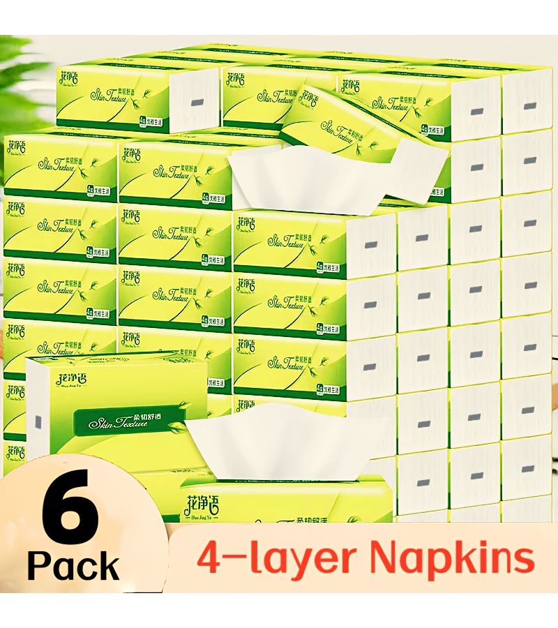 6 Pack Ultra Soft 4 Ply Facial Tissues Green Leaf Design 250 Sheets Per Box Gentle Thick Absorbent For Home Office Hotel Hygiene Essentials - Image 5