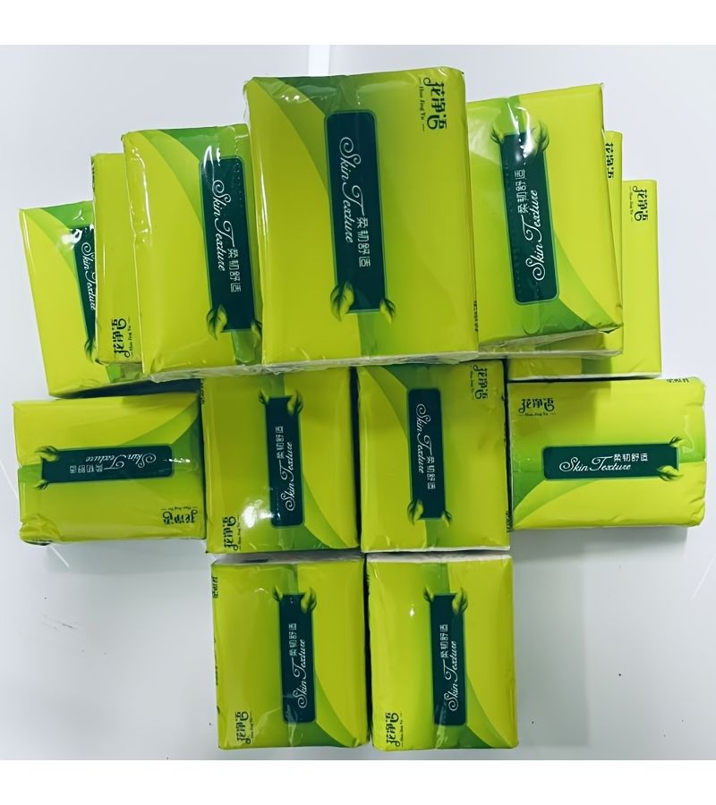 6 Pack Ultra Soft 4 Ply Facial Tissues Green Leaf Design 250 Sheets Per Box Gentle Thick Absorbent For Home Office Hotel Hygiene Essentials - Image 4