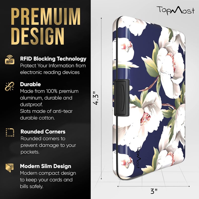 TopMost Aluminum Wallet, Card Case Wallet, Metal RFID Credit Card Holder for Men & Women, 6 Cotton Slots for 12 Cards And Bills, Rfd Protective - Image 2