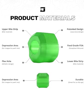 Jawzrsize جهاز تمرين الفك والرقبة Jawzrsize Pop N Go لتعريف خط الفك وتنحيف الوجه وجعله يبدو أصغر سناً وأكثر صحة يساعد في تقليل التوتر والرغبات جهاز تمرين الوجه متوسط المستوى باللون الأخضر - Image 4