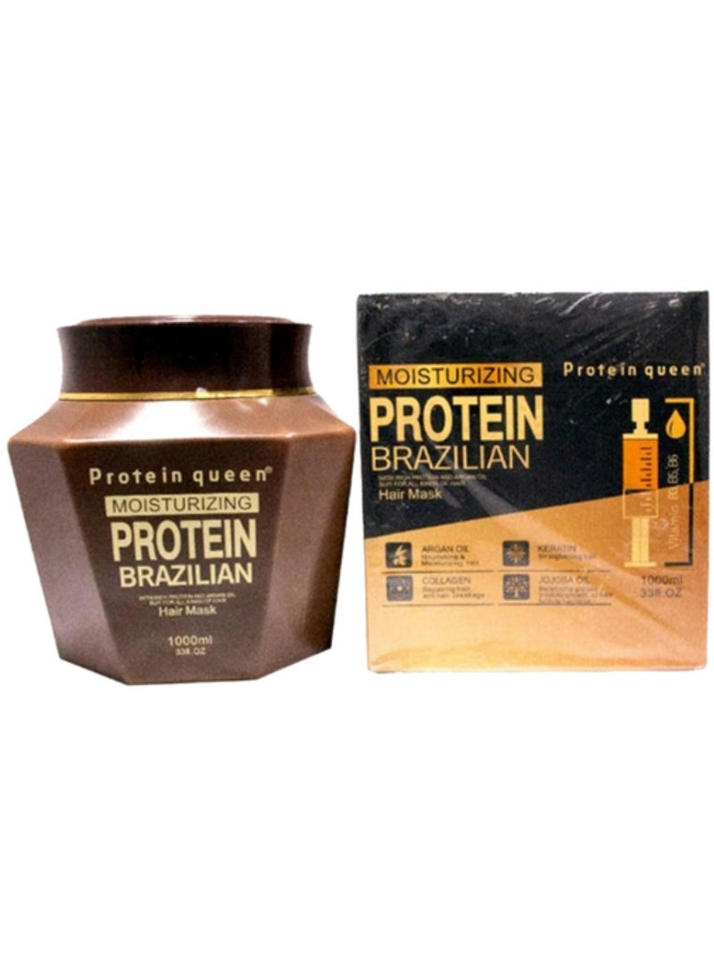 بروتين كوين ماسك الشعر البرازيلي بالبروتين المرطب 1000 مل - Image 2