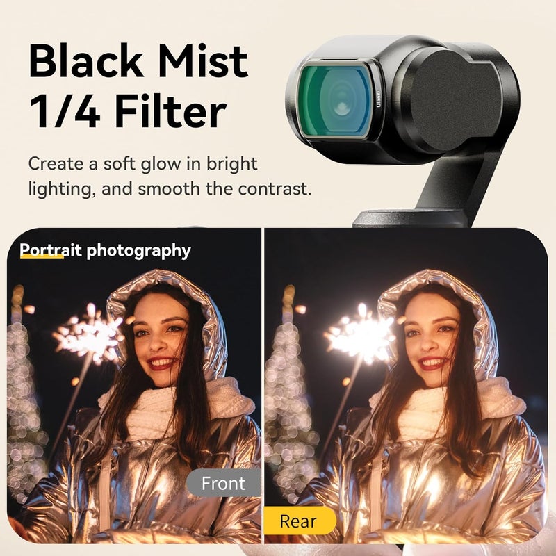 Ulanzi ULANZI PK01 Black Mist Filter for DJI Osmo Pocket 3 Magnetic HD Optical Glass Aluminum Frame Ultra Lightweight Only 12g DoubleCoating Beauty Soft Filters Vlog Video Accessory for Pocket 3 - Image 3