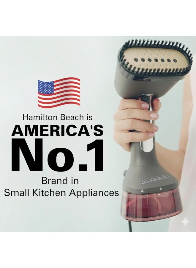 هاميلتون مكواة بخار هاميلتون بيتش الاحترافية المحمولة (Hamilton Beach Professional Garment Steamer 11590-ME) — قوة 1740 واط | بخار 28 غ/د | خزان 300 مل | قاعدة سيراميك - Image 2