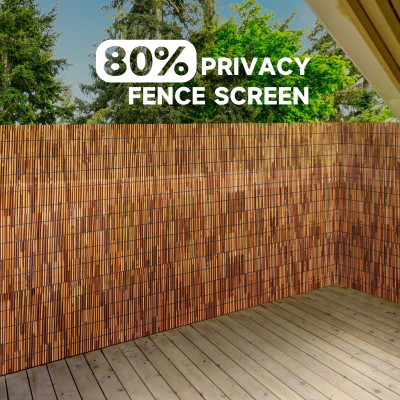 ZNCMRR Reed Fencing Rolls Fencing 4ft High Roll Reed Screen for Balcony Patio Garden Backyard 4FT X 16.4FT Privacy Fenceï¼ˆBrownï¼‰ - Image 4