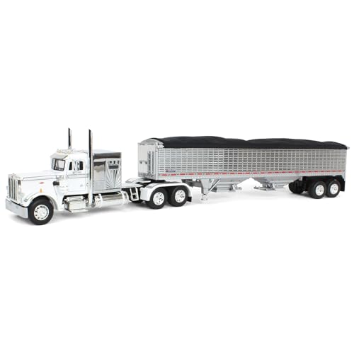DCP 164 White Peterbilt 359 60 Sleeper wWilson High Side Grain Trailer 601908 - Image 1