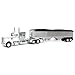 DCP 164 White Peterbilt 359 60 Sleeper wWilson High Side Grain Trailer 601908 - Image 3