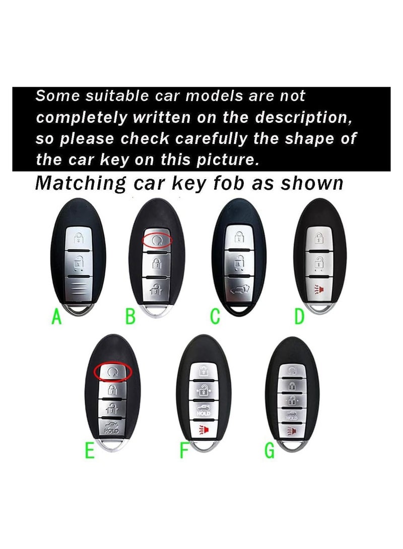 Generic 3-Button Key Fob Cover for Nissan - Silicone Key Case Protector Compatible with Altima, Rogue, Sentra, Pathfinder, Frontier, Maxima - Durable Metal Car Key Shell Cover (Black)  - Image 3