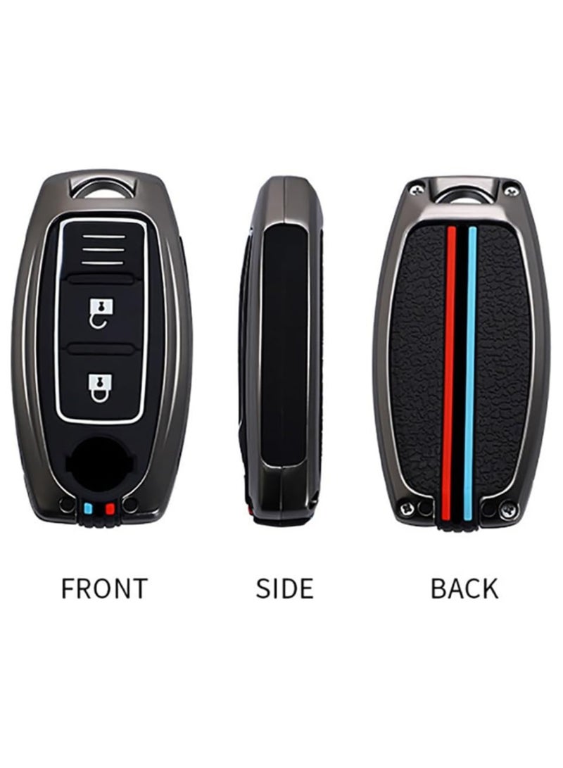 Generic 3-Button Key Fob Cover for Nissan - Silicone Key Case Protector Compatible with Altima, Rogue, Sentra, Pathfinder, Frontier, Maxima - Durable Metal Car Key Shell Cover (Black)  - Image 4
