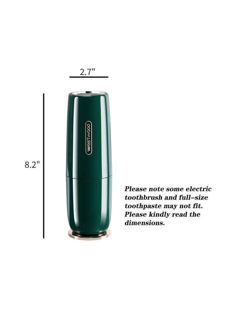 Excefore Luxury Green Plastic Travel Toothbrush Holder Case with Cover, Portable Travel Toothbrush Cup, Storage Container for Travel, Home, School, Camping - Image 2