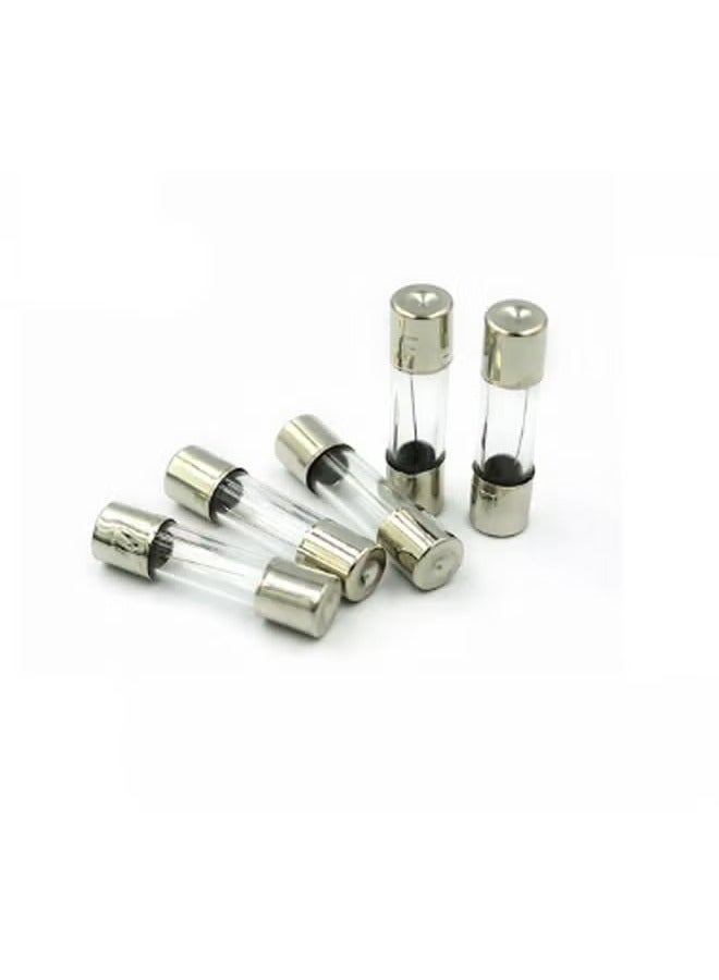 100-Piece Fast Blow Glass Tubes Fuses Assorted Kit Silver - Image 3
