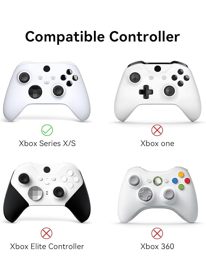 GEEKSHARE Cat Paw Controller Skin Grips Set Anti Slip Silicone Protective Cover Skin Case Compatible With Xbox Series X Controller With 2 Thumb Grip Caps And 1 Sticker (White) - Image 2