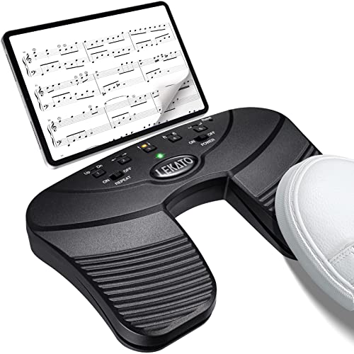 LEKATO Wireless Bluetooth Page Turner Pedal Music Page Turner Pedal for Ipad,Tablets Android IOS Phones Rechargeable Foot Pedal Silent Page Turner Ipad for Hands-Free - Image 1