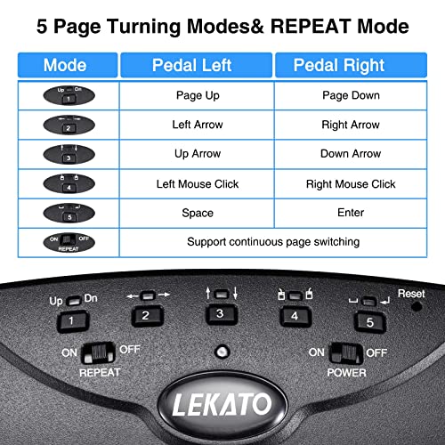 LEKATO Wireless Bluetooth Page Turner Pedal Music Page Turner Pedal for Ipad,Tablets Android IOS Phones Rechargeable Foot Pedal Silent Page Turner Ipad for Hands-Free - Image 2