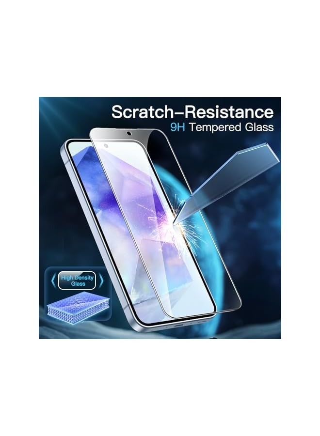 Jetech Screen Protector for Samsung Galaxy A55 5G 6.6-Inch, 9H Tempered Glass Film, Anti-Scratch, HD Clear, 3-Pack - Image 3
