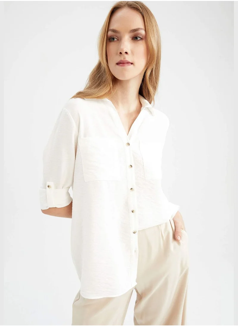 DeFacto Pocket Epaulette Shirt Tunic