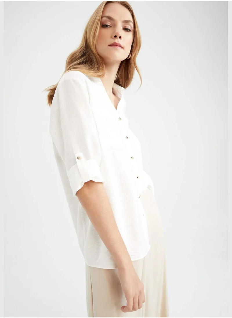 DeFacto Pocket Epaulette Shirt Tunic