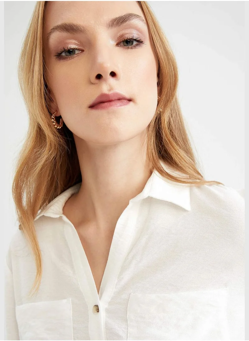 DeFacto Pocket Epaulette Shirt Tunic