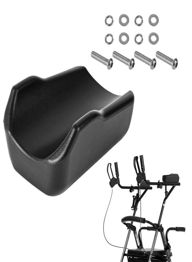 XIHIRCD Rollator Armrest Pad, Stand Up Rollator Armrest Padding, Padded Armrest for Walkers, Armrest for Upright Walkers, Rollator Accessories for Seniors (Black) - Image 1