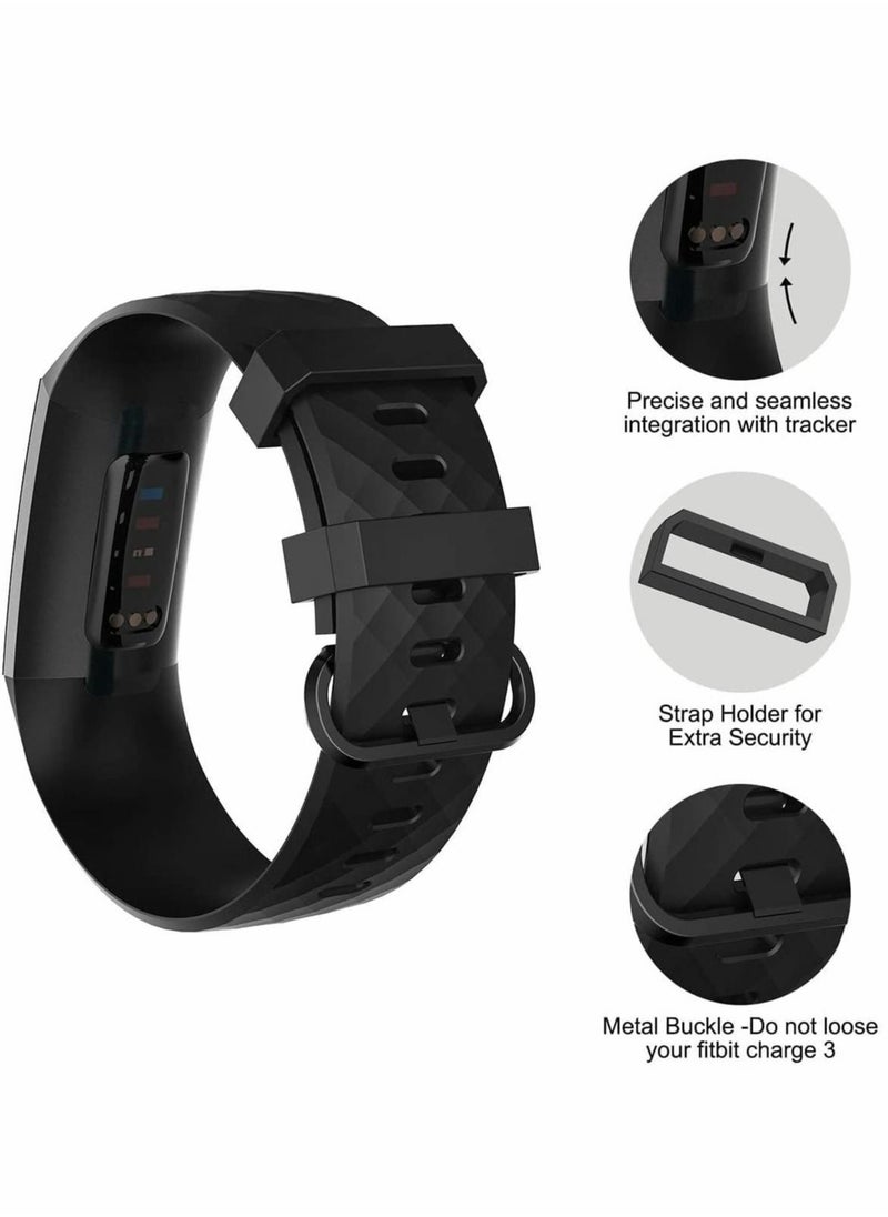 Excefore Replacement Bands Compatible with Fitbit Charge 4/3, 3 Pcs Silicone Fitness Sport Wristbands  - Image 2