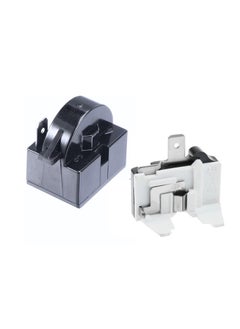 QP2-4.7 PTC Starter Relay 1 Pin Refrigerator Starter Relay and 6750C-0005P Refrigerator Overload Protector Compatible with LG Refrigerator Compressor, 2 Pieces in Total