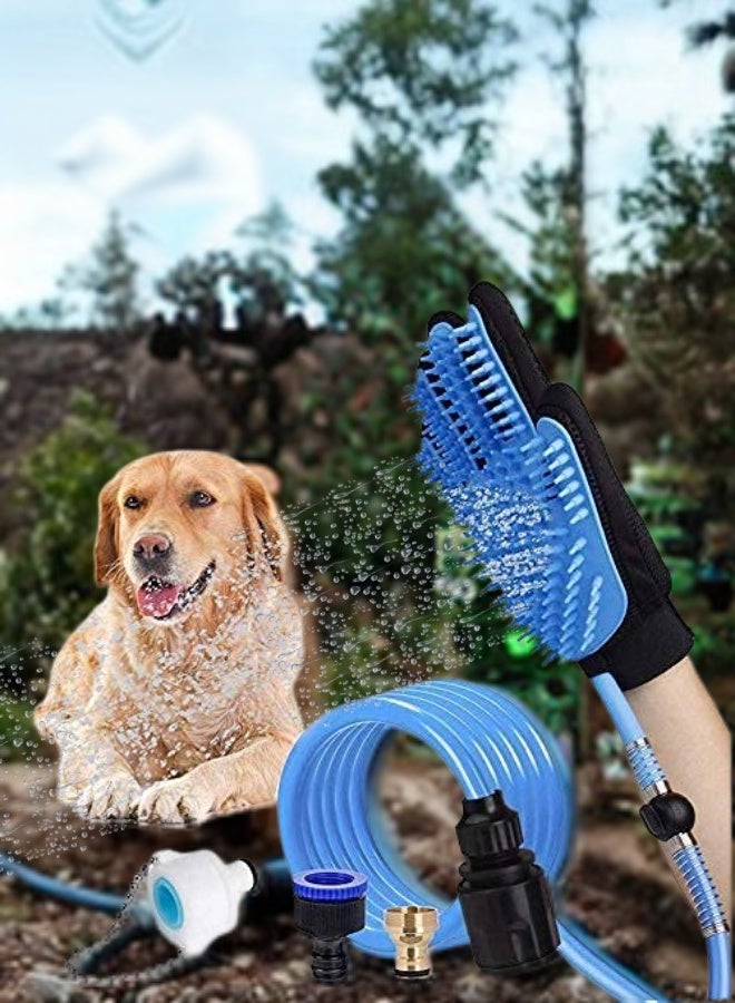 قفاز استحمام وتنظيف الحيوانات الأليفة مع رشاش ماء - للكلاب والقطط - Image 1