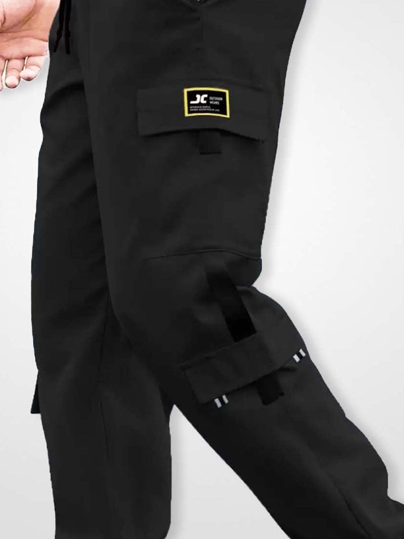 Jump Cuts||Boys||Solid||Black||Polyester||Slim Fit||Cargo Pant - Image 4