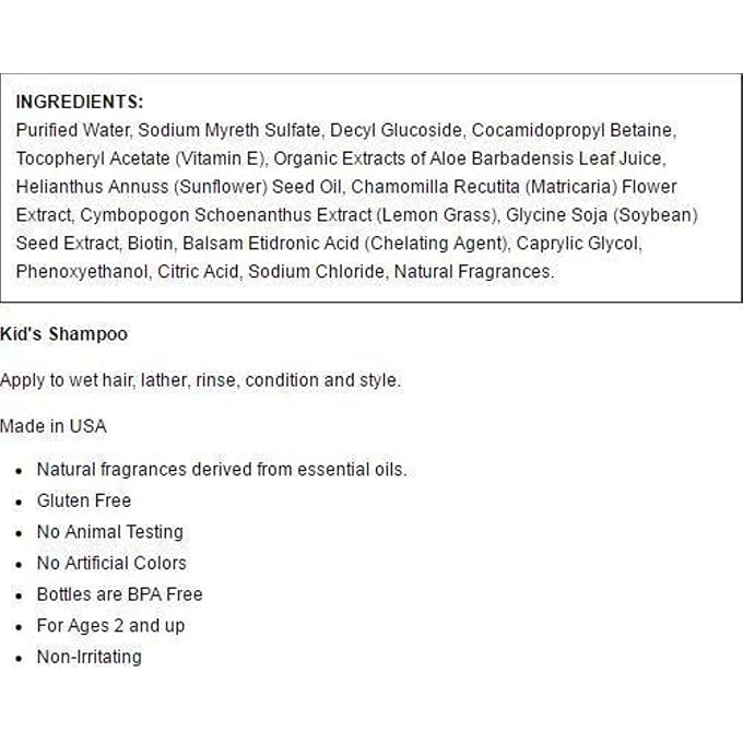 Rainbow Research Organic Herbal Shampoo for Kids Original Scent, 12 Fluid Ounce - Image 2