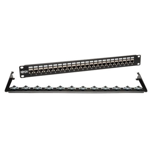 Tripp Lite 24-Port Cat6 / Cat5 Patch Panel STP Shielded RJ45 Ethernet 1U Rackmount TAA (N254-024-SH),Black - Image 3