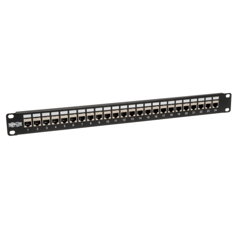 Tripp Lite 24-Port Cat6 / Cat5 Patch Panel STP Shielded RJ45 Ethernet 1U Rackmount TAA (N254-024-SH),Black - Image 5