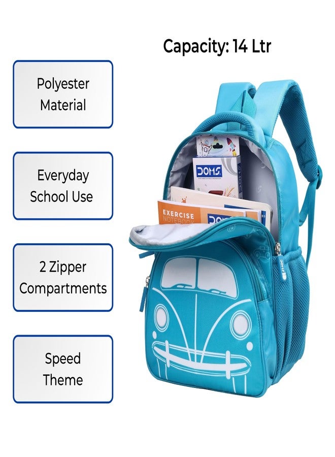 Doms Speedz School Backpack | 14 Liter | Car Theme | 2 Zipper Compartments | Official Merchandise - Image 5